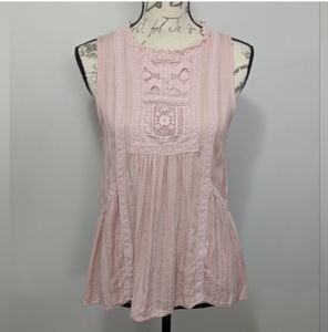 Knox Rose Blush Pink Rayon Lace Top